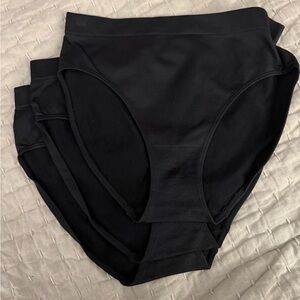 Quince Black High-Waist Cotton Blend Briefs (3-Pack)